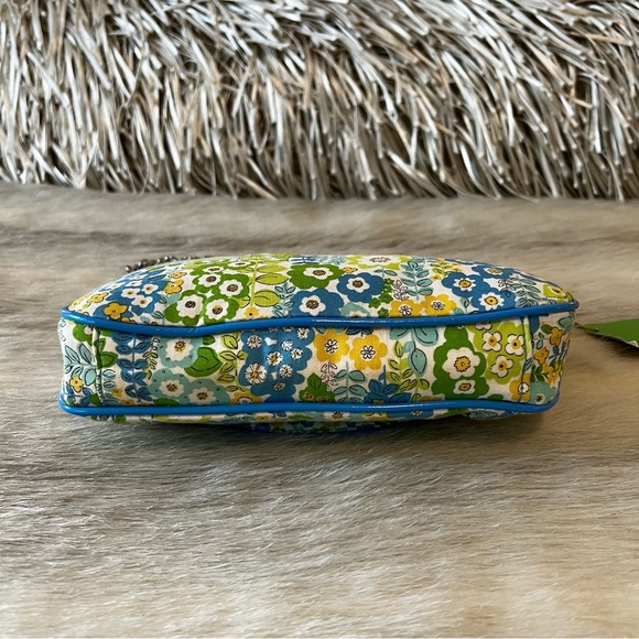 New VERA BRADLEY English Meadow 2011 Petite Chain Bag Clutch Blue Green Floral - Picture 9 of 15